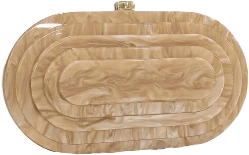GSYPS Acrylic Evening Clutch Bag for Women Shell Shape Shoulder Crossbody Bag Glitter Marble Purse Handbag - Image 1